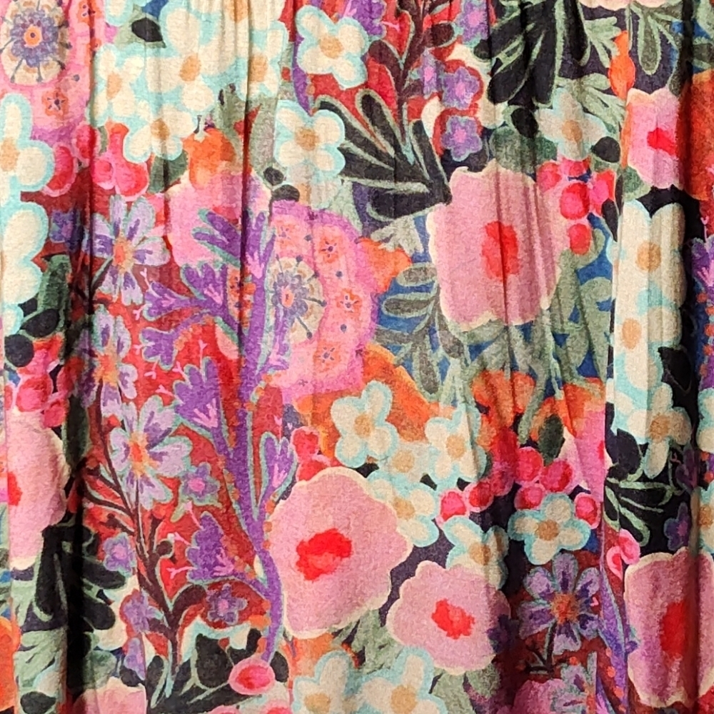 NWT Natural Life Live-In-It Knit "ButterSoft" Mini Skirt Pink Painted Garden - Picture 4 of 8
